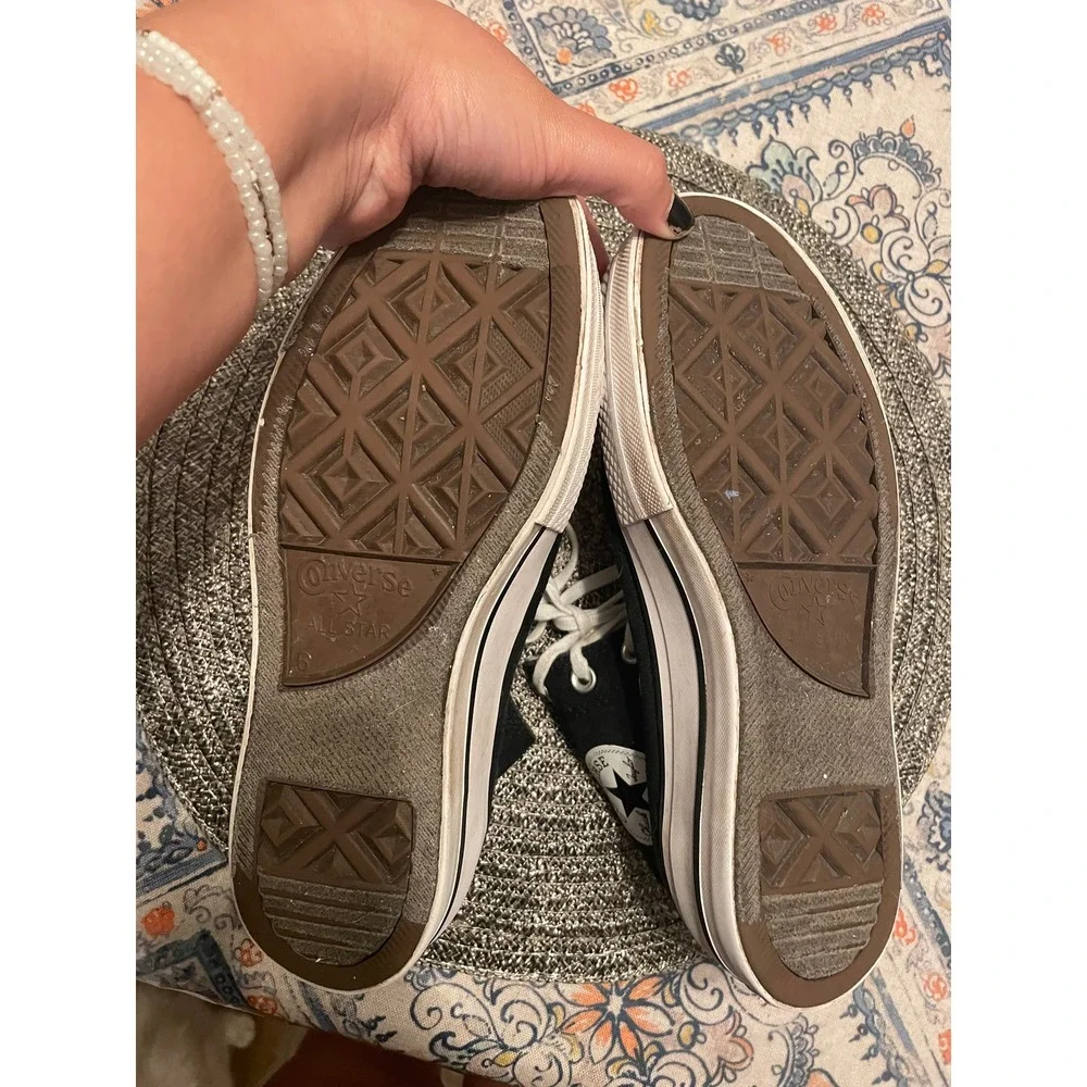 Converse Chuck Taylor All Star Platform High Top Black Canvas Sneakers Womens 6 - Picture 3 of 5